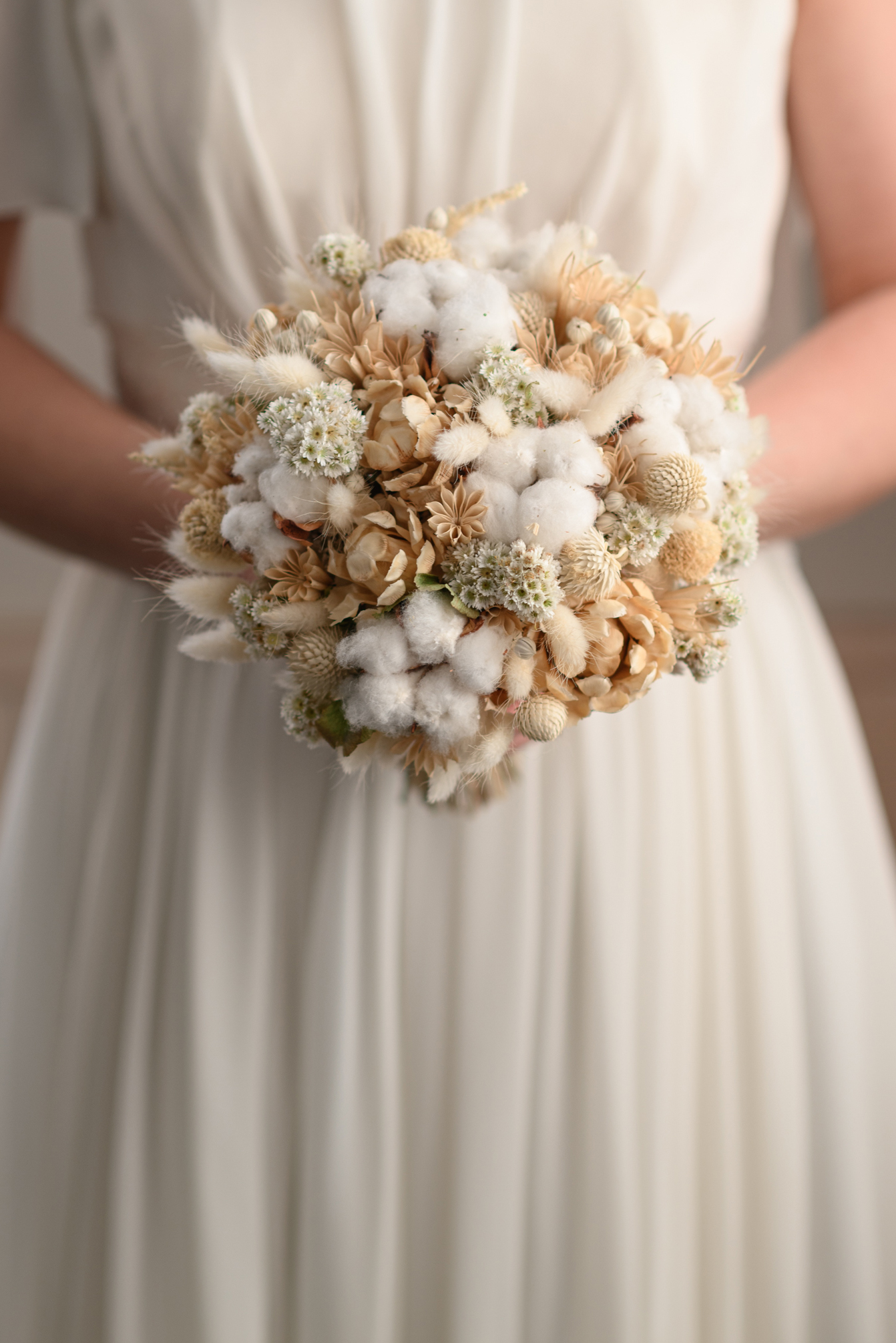 Dried flower bridal bouquet